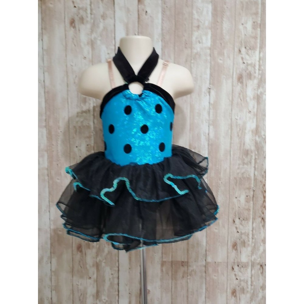 Teal & Black Lady Bug Polka Dot Princess Dress Up